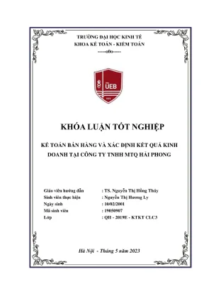 Khóa luận tốt nghiệp kế toán bán hàng và xác định kết quả kinh doanh tại công ty tnhh mtq hải phòng