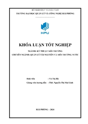 Khóa luận hiện trạng môi trường nước sông giá và đề xuất các giải pháp khai thác sử dụng bền vững
