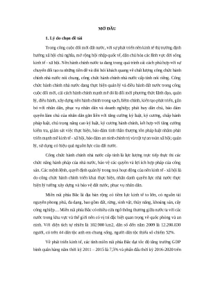 Luận án ts kinh tế chất lượng công chức trong cơ quan hành chính nhà nước các tỉnh miền núi phía bắc nghiên cứu tại tỉnh điện biên