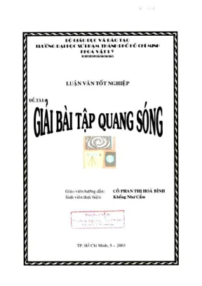 Khóa luận tốt nghiệp vật lý giải bài tập quang sóng