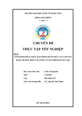 Chuyên đề thực tập tốt nghiệp tình hình khai thác bảo hiểm hàng hóa vận chuyển bằng đường biển của công ty bảo hiểm pvi hà nội