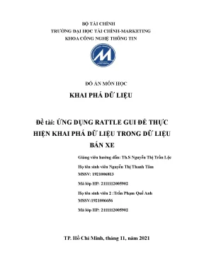 Đồ án môn học khai phá dữ liệu ứng dụng rattle gui để thực hiện khai phá dữ liệu trong dữ liệu bán xe
