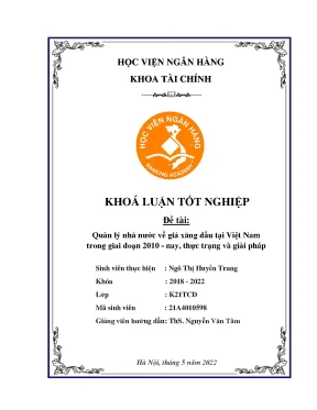 Quản lý nhà nước về giá xăng dầu tại việt nam trong giai đoạn 2010 nay thực trạng và giải pháp