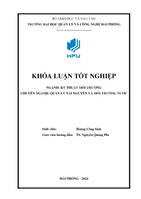 Khóa luận nghiên cứu sử dụng hợp lý tài nguyên nước phục vụ phát triển kinh tế xã hội các huyện thuộc hệ thống thủy lợi đa độ thành phố hải phòng