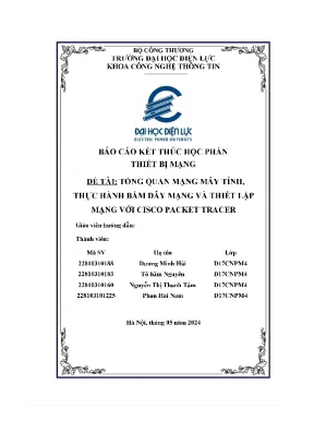 Tổng quan mạng máy tính thực hành bấm dây mạng và thiết lập mạng với cisco packet tracer