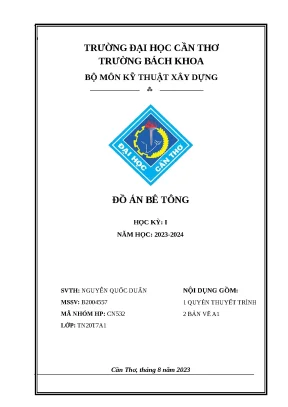 Đồ án bê tông hồ ngọc tri tân