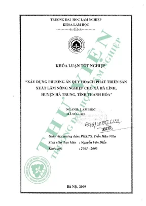 Xây dựng phương án quy hoạch phát triên sản xuất lâm nông nghiệp cho xã hà lĩnh huyện hà trung tỉnh thanh hóa