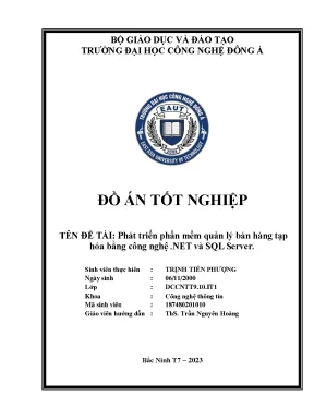 Phát triển phần mềm quản lý bán hàng tạp hóa bằng công nghệ net và sql server