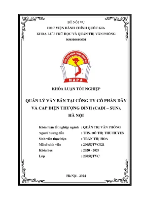 Quản lý văn bản tại công ty cổ phần dây và cáp điện thượng đình cadi sun hà nội