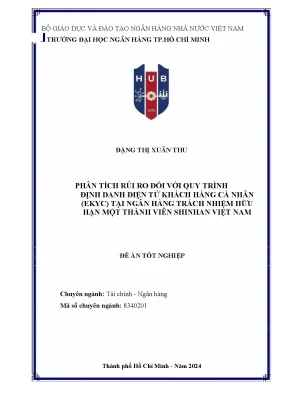 Phân tích rủi ro đối với quy trình định danh điện tử khách hàng cá nhân ekyc tại ngân hàng trách nhiệm hữu hạn một thành viên shinhan việt nam