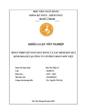 Kế toán bán hàng và xác định kết quả kinh doanh tại công ty cổ phần đoàn sơn việt