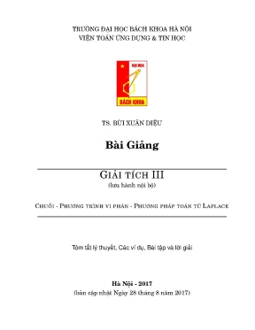 Giải tích iii lưu hành nội bộ chuỗi phương trình vi phân phương pháp toán tử laplace