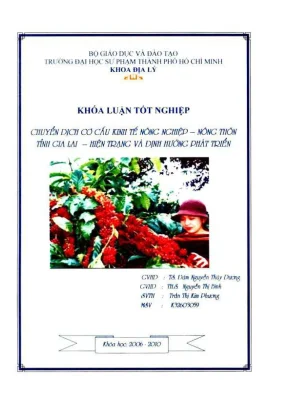 Khóa luận tốt nghiệp địa lý chuyển dịch cơ cấu kinh tế nông nghiệp nông thôn tỉnh gia lai hiện trạng và định hướng phát triển