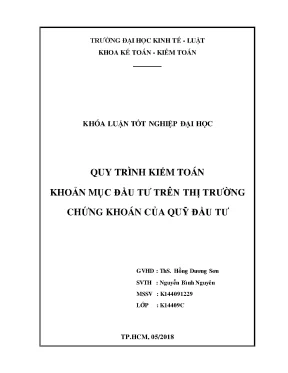 Quy trình kiểm toán r nkhoản mục đầu tư trên thị trường r nchứng khoán của quỹ đầu tư