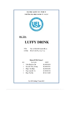 Dự án luffy drink môn lập và thẩm định dự án đầu tư