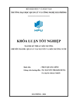 Khóa luận đánh giá chất lượng nước sông rế hải phòng và đề xuất giải pháp nâng cao chất lượng nguồn nước