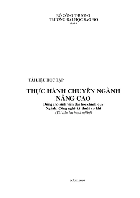 Thực hành chuyên ngành công nghệ kỹ thuật cơ khí nâng cao