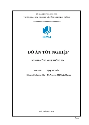 Xây dựng hệ thống quản lý giờ giấc sinh hoạt của học sinh trường mẫu giáo tại hải phòng