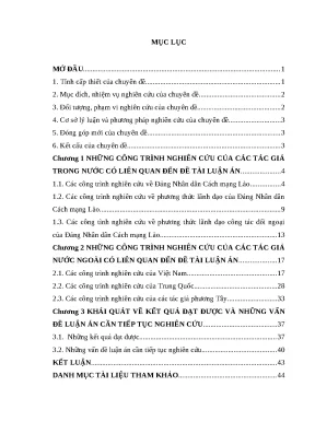 Tổng quan tình hình nghiên cứu liên quan đến đề đề tài luận án về phương thức lãnh đạo công tác đối ngoại của đảng nhân dân cách mạng lào hiện nay