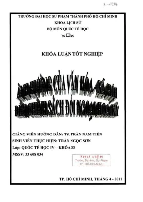 Khóa luận tốt nghiệp lịch sử ảnh hưởng của văn hóa xã hội đến chính sách đối ngoại hoa kỳ