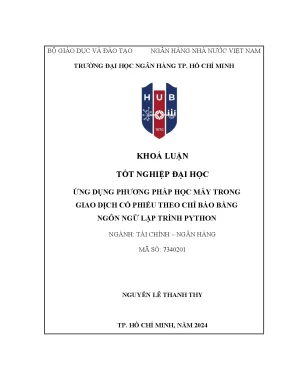 Ứng dụng phương pháp học máy trong giao dịch cổ phiếu theo chỉ báo bằng ngôn ngữ lập trình python