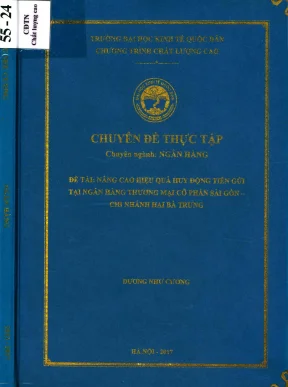 Chuyên đề thực tập nâng cao hiệu quả huy động tiền gửi tại ngân hàng thương mại cổ phần sài gòn chi nhánh hai bà trưng