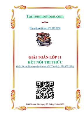 Giải toán lớp 11 kết nối tri thức