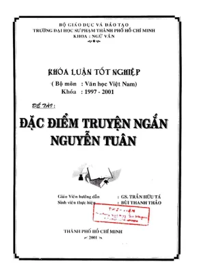 Khóa luận tốt nghiệp ngữ văn đặc điểm truyện ngắn nguyễn tuân