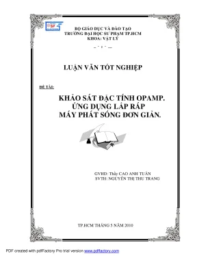 Khóa luận tốt nghiệp vật lý khảo sát đặc tính opamp ứng dụng lắp ráp máy phát sóng đơn giản