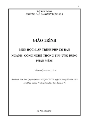 Giáo trình lập trình căn bản ngành công nghệ thông tin trung cấp