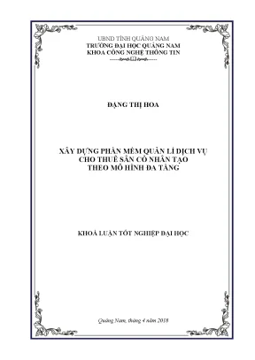 Xây dựng phần mềm quản lí dịch vụ cho thuê sân cỏ nhân tạo theo mô hình đa tầng