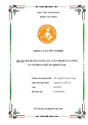 Đánh giá năng lực tài chính của công ty chứng khoán ssi