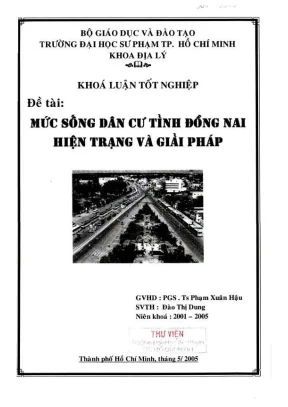 Khóa luận tốt nghiệp địa lý mức sống dân cư tỉnh đồng nai hiện trạng và giải pháp