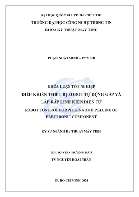 Khóa luận tốt nghiệp kỹ thuật máy tính điều khiển thiết bị robot tự động gắp và lắp ráp linh kiện điện tử