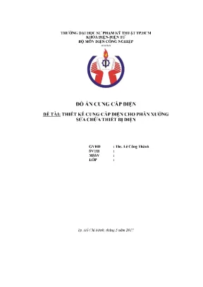Đồ án cung cấp điện thiết kế cung câp điện cho phân xưởng sửa chữa thiết bị điện