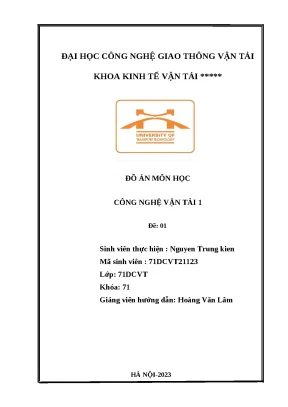 Đồ án công nghệ vận tải 1