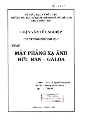 Khóa luận tốt nghiệp toán tin mặt phẳng xạ ảnh hữu hạn galoa
