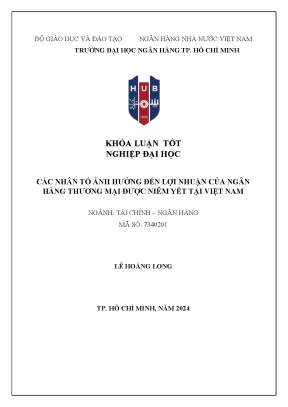 Các nhân tố ảnh hưởng đến lợi nhuận của ngân hàng thương mại được niêm yết tại việt nam