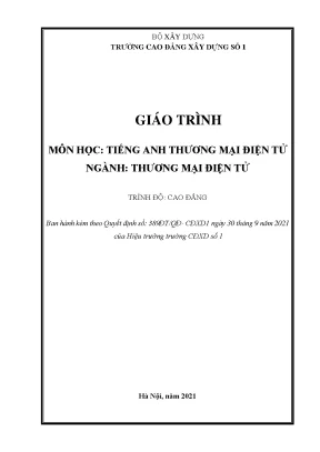 Giáo trình tiếng anh thương mại điện tử ngành thương mại điện tử cao đẳng