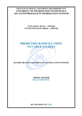 Khóa luận tốt nghiệp hệ thống thông tin predicting rainfall using multiple data sources