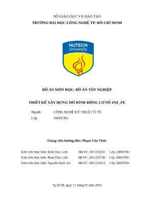 Đồ án môn học đồ án tốt nghiệp thiết kế xây dựng mô hình động cơ nổ 1nz fe