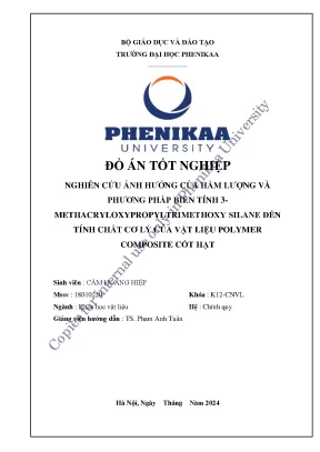 Nghiên cứu ảnh hưởng của hàm lượng và phương pháp biến tính 3 methacryloxypropyltrimethoxy silane đến tính chất cơ lý của vật liệu polymer composite cốt hạt