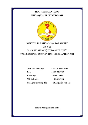 Khóa luận tốt nghiệp quản trị kinh doanh quản trị xung đột trong tổ chức tại ngân hàng tmcp an bình chi nhánh hà nội
