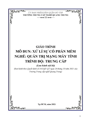 Giáo trình xử lí sự cố phần mềm nghề quản trị mạng máy tính trung cấp