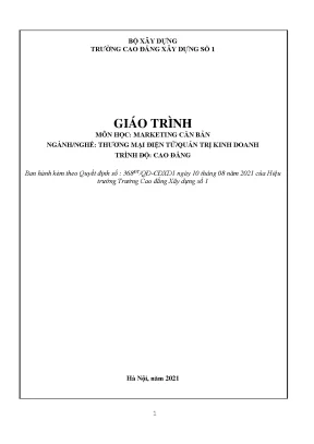 Giáo trình marketing căn bản ngành thương mại điện tử cao đẳng trường cao đẳng xây dựng số 1