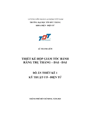 Thiết kế hộp giảm tốc bánh răng trụ thẳng đai đai