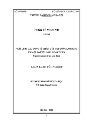 Khóa luận tốt nghiệp pháp luật lao động về chấm dứt hợp đồng lao động và một số kiến nghị hoàn thiện