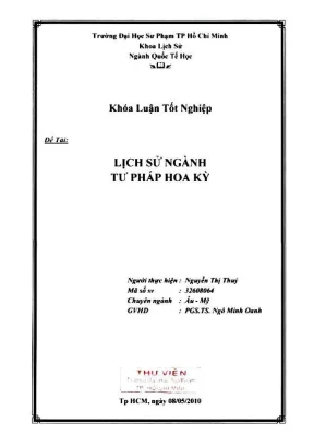 Khóa luận tốt nghiệp quốc tế học lịch sử ngành tư pháp hoa kỳ