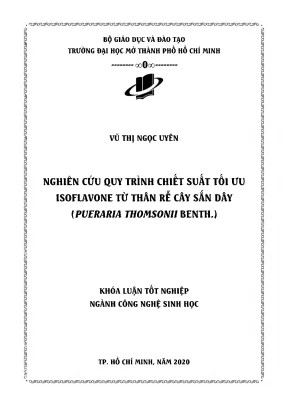 Nghiên cứu quy trình chiết suất tối ưu isoflavone từ thân rễ cây sắn dây pueraria thomsonii benth