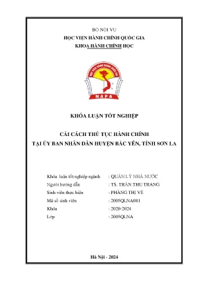 Khoá luận cải cách thủ tục hành chính tại ủy ban nhân dân huyện bắc yên tỉnh sơn la